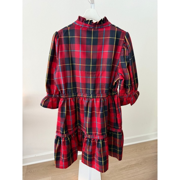 NWT Gretchen Scott Teardrop Dress in Plaidly Cooper Red Plaid - Picture 3 of 7